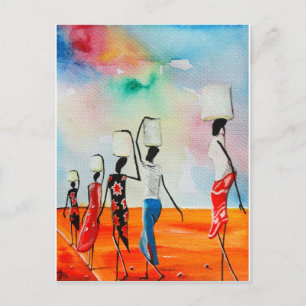 Es ist ein langer Weg, um Wasser zu holen Postkarte