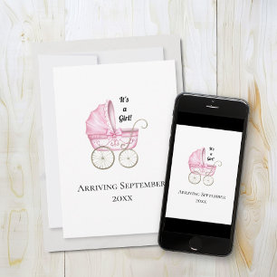 Es ist ein Mädchen! Ankündigung von Pink Baby Preg