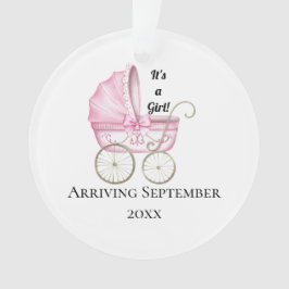 Es ist ein Mädchen! Ankündigung von Pink Baby Preg Ornament