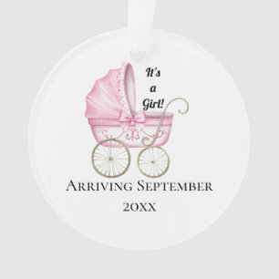 Es ist ein Mädchen! Ankündigung von Pink Baby Preg Ornament