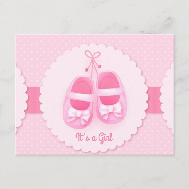 Es ist ein Mädchen Ankündigungspostkarte (Vorderseite)