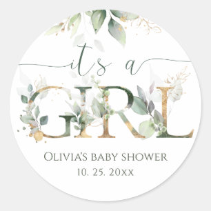 Es ist ein Mädchen Baby Shower Aufkleber