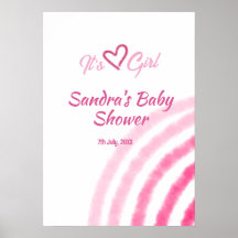 ES IST EIN MÄDCHEN BABY SHOWER PINK REGENBOGEN PAS