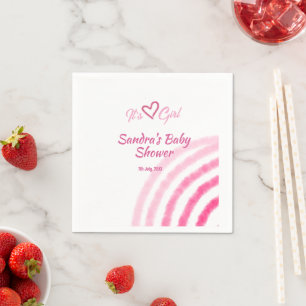 ES IST EIN MÄDCHEN BABY SHOWER PINK REGENBOGEN PAS SERVIETTE