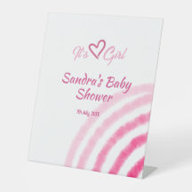 ES IST EIN MÄDCHEN BABY SHOWER PINK REGENBOGEN PAS