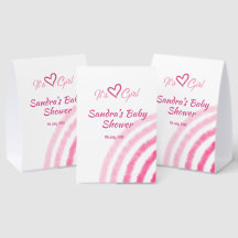 ES IST EIN MÄDCHEN BABY SHOWER PINK REGENBOGEN PAS