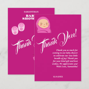 Es ist ein Mädchen! Babydusche rosa modern. Dankeskarte