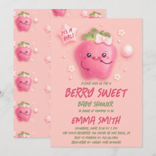 Es ist ein Mädchen Berry Sweet Strawberry Baby Sho Einladung