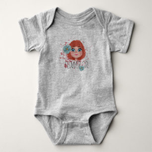 Es ist ein Mädchen, blau & rosa Blume, graues Baby Strampler