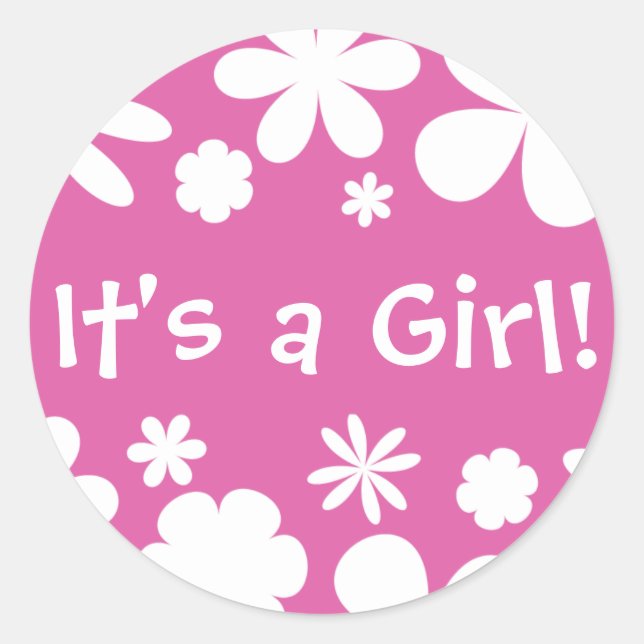 Es ist ein Mädchen! Blume Power Umschlag Aufkleber (Vorderseite)