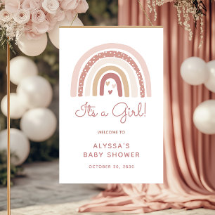 Es ist ein Mädchen Boho Regenbogen Baby Shower Beg Poster
