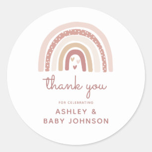 Es ist ein Mädchen Boho Regenbogen Baby Shower Dan Runder Aufkleber