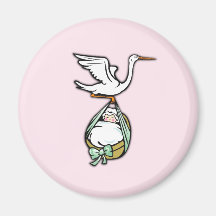 Es ist ein Mädchen, das der Storch auf rosa Lizenz