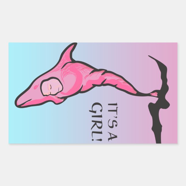 Es ist ein Mädchen! (Delfincoon) Rechteckiger Aufkleber (Vorderseite)