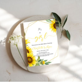 Es ist ein Mädchen! Dusche für Sonnenblumen Einladung