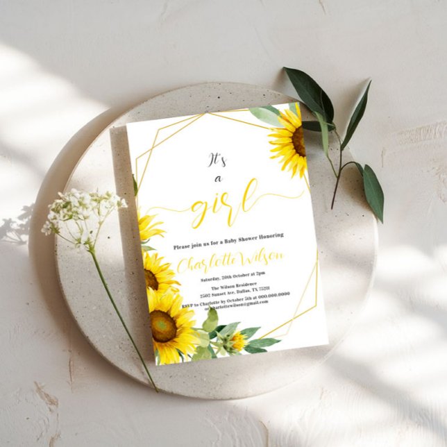 Es ist ein Mädchen! Dusche für Sonnenblumen Einladung (Von Creator hochgeladen)