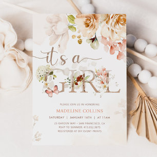 Es ist ein Mädchen, ein Baby in Bloom, eine Garten Einladung