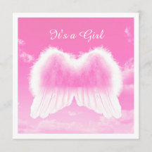 Es ist ein Mädchen, eine Flachkarte, ein weißer Um