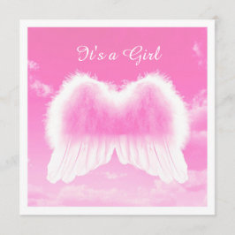 Es ist ein Mädchen, eine Flachkarte, ein weißer Um Ankündigung