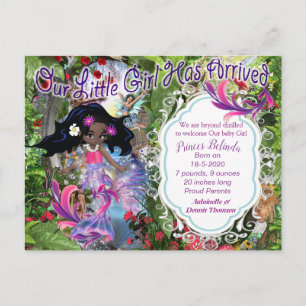 Es ist ein Mädchen - eine märchenhafte Babypostkar Postkarte