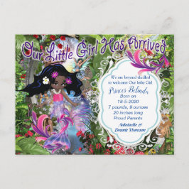 Es ist ein Mädchen - eine märchenhafte Babypostkar Postkarte