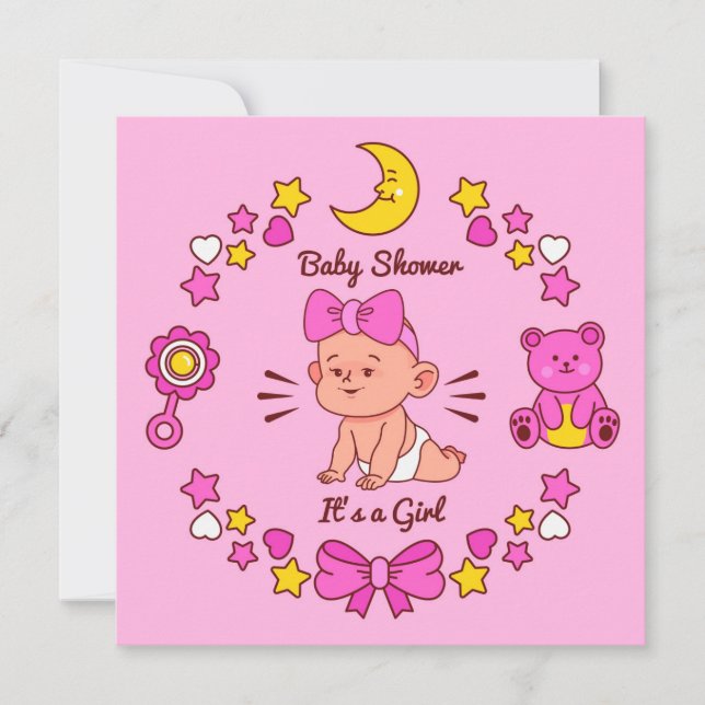 Es ist ein Mädchen Einladung (Vorderseite)