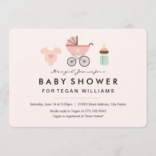 Es ist ein Mädchen Einladung der Babydusche