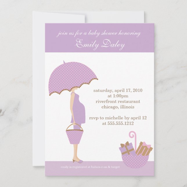 {Es ist ein Mädchen!} Einladung zur Babydusche [La (Vorderseite)