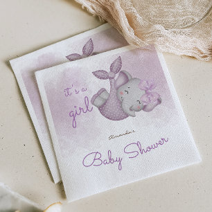 Es ist ein Mädchen Elefant Baby Mädchen Dusche Serviette