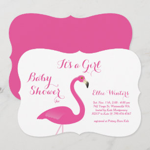 Es ist ein Mädchen - Flamingo Baby Dusche Einladun Einladung