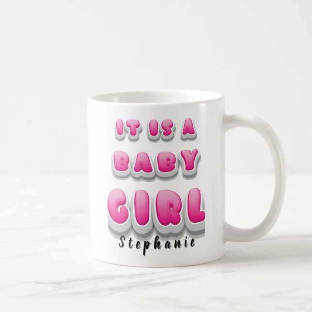 Es ist ein Mädchen! Gender Reveal Tasse Geschenk f (Rechts)