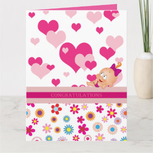 Es ist ein Mädchen: Herzlichen Glückwunsch! - Karte