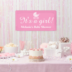 Es ist ein Mädchen individuelle Name rosa Baby Du Banner