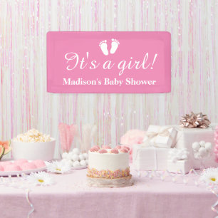 Es ist ein Mädchen individuelle Name rosa Baby Du Banner