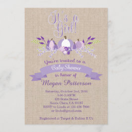 Es ist ein Mädchen-Lavendel-Kürbise, die Babyparty Einladung