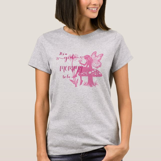 Es ist ein Mädchen! Mairy Mushroom und Blume Mommy T-Shirt (Vorderseite)