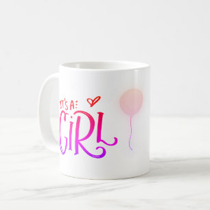 Es ist ein Mädchen mit rosa Luftballon personalisi Kaffeetasse