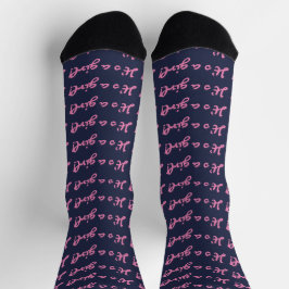 Es ist ein Mädchen! Mittelrosa Skript Baby Geschle Socken