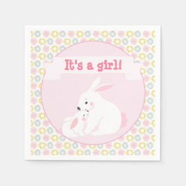 Es ist ein Mädchen Mother & Baby Girl Bunny Baby D Serviette