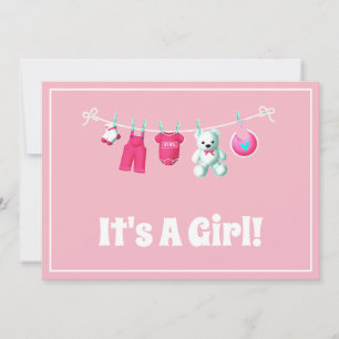 Es ist ein Mädchen! Neues Baby - Pink Custom Foto Ankündigung