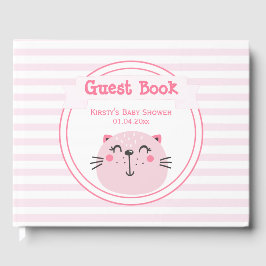 Es ist ein Mädchen! Niedlich Pink Cat - Babydusche Gästebuch