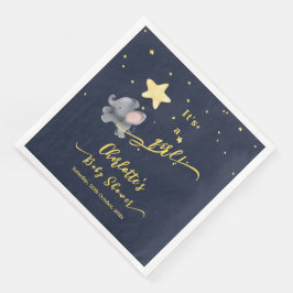 Es ist ein Mädchen! Niedliche Elephant & Balloon B Serviette