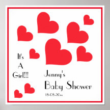 Es ist ein Mädchen! - Niedliche Red Hearts Custom 
