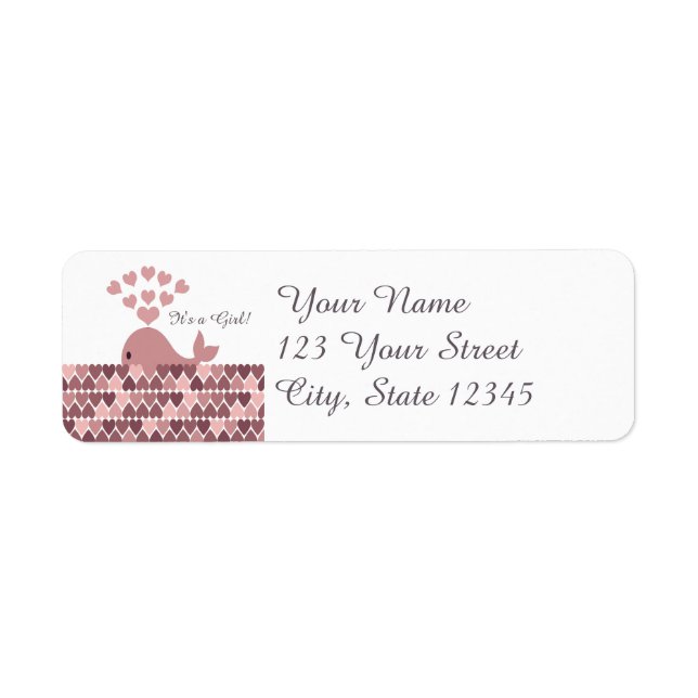 Es ist ein Mädchen! Niedlicher Rosa Whale (Vorne)