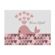Es ist ein Mädchen! Niedlicher Rosa Whale