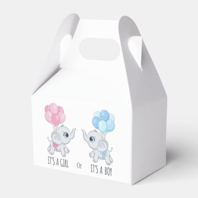 Es ist ein Mädchen oder es ist eine Junge Gender R Geschenkschachtel (Vorderseite)