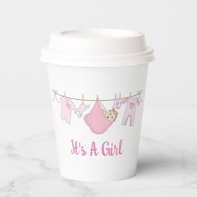 Es ist ein Mädchen Pappbecher (Vorderseite)