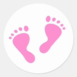 Es ist ein Mädchen - Pink Baby Feet Runder Aufkleber