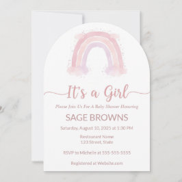 Es ist ein Mädchen Regenbogen Baby Dusche Einladun Einladung