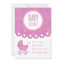 Es ist ein Mädchen Rosa Baby Shower Karte | Süßes